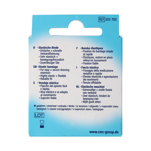 COSMOPLAST Vendaje elástico de 4 m x 6 cm, que se adapta al movimiento COSMOPLAST 2 uds.