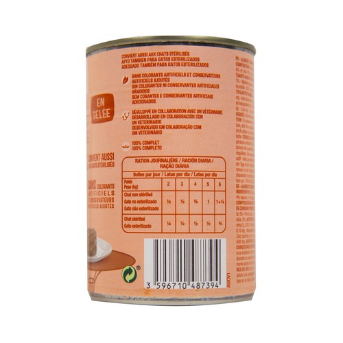 PRODUCTO ALCAMPO Comida para gatos a base de carne de buey PRODUCTO ALCAMPO 400 g.