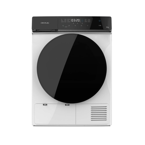 Secadora por condensación con bomba de calor CECOTEC Dresscode Dry 8400 Max+, capacidad de secado: 8KG, clasificación energética: A++, H: 84cm, A: 60cm, F: 66,5cm.