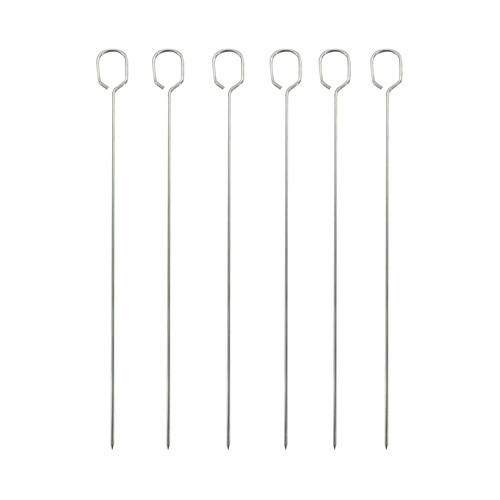 Set 6 pinchos para brocheta de acero inoxidable 30cm. ACTUEL