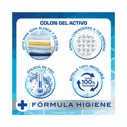 COLON Detergente en Gel Activo para blancos y colores COLON 95 lav. 4,75l.