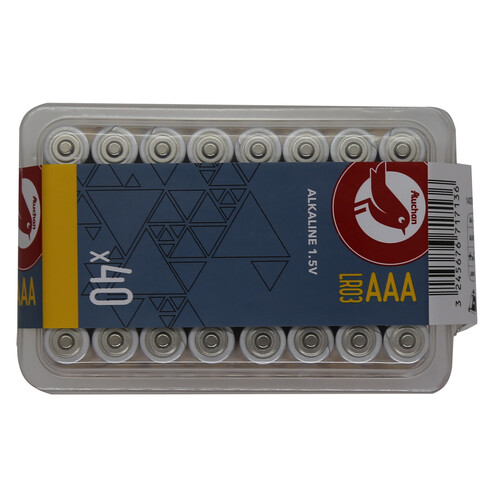 Pack de 40 pilas alcalinas AAA, LR03, 1,5V, PRODUCTO ALCAMPO.