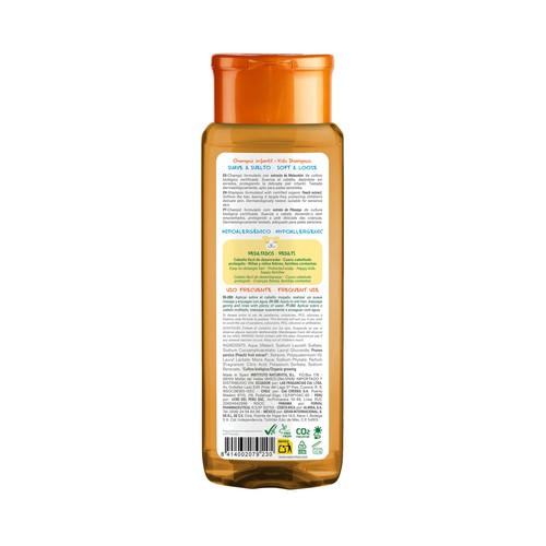 NATUR VITAL Happy kids Champú aroma melocotón , para cabellos infantiles y delicados 300 ml.