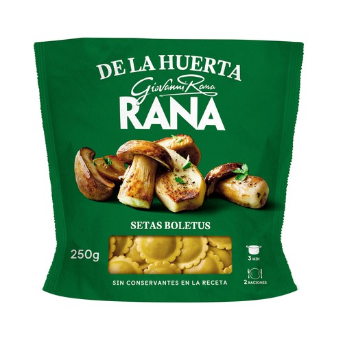 RANA Raviolis de pasta fresca al huevo, rellenos de boletus edulis 250 g.