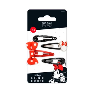 DISNEY Minnie mouse Hoquillas metálicas tipo clic clac 4 uds.