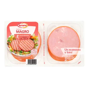 SERRANO Magro de cerdo adobado, cortado en lonchas 310 g.
