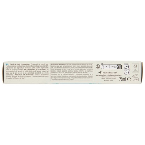 PRODUCTO ALCAMPO Bio Pasta de dientes con extracto de menta bio 75 ml