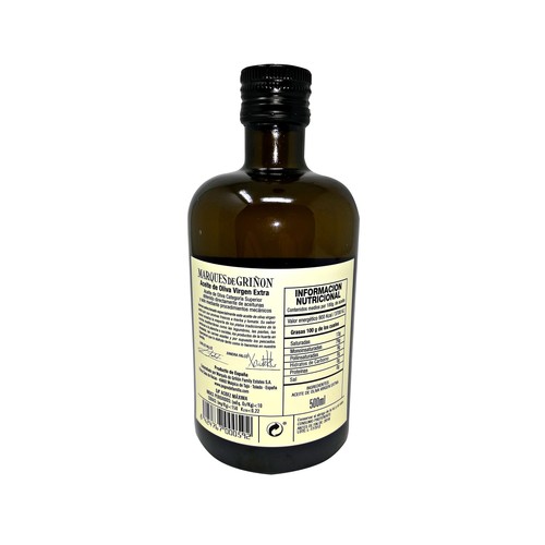 MARQUÉS DE GRIÑÓN Aceite de oliva virgen extra duo (Arbequina-Picual) botella 500 ml.