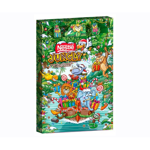 NESTLÉ Jungly Calendario de adviento con figuritas de chocolate con leche 187 g.