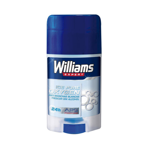 Desodorante spray para hombre anti manchas blancas WILLIAMS ICE PURE 75 ml.