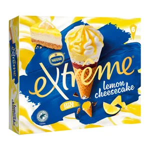EXTRÈME de Nestlé Conos de helado de limón y tarta de queso 6 x 110 ml.