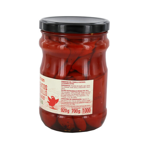 PRODUCTO ALCAMPO Pimientos del Piquillo enteros PRODUCTO ALCAMPO frasco de 700 g.