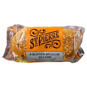 ST. PIERRE Pan de hamburguesa brioche sésamo 4 uds 250 g.