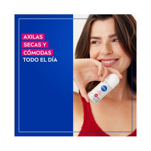 NIVEA Dry comfort Desodorante roll on para mujer con protección antitranspirante hasta 72 horas 50 ml.