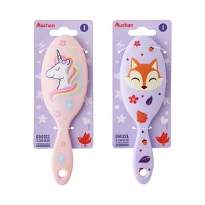 COSMIA Cepillo redondo con puas de color y simpático y bonito diseño infantil.