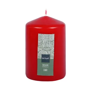 Vela cilíndrica en color rojo 10cm, ACTUEL.