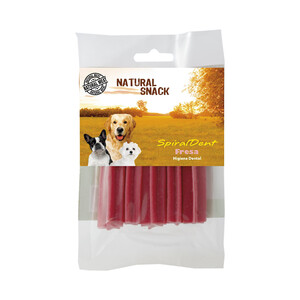 SANDIMAS Snack dental para perro natural, sabor fresa SANDIMAS SPIRALDENTE 50 g.