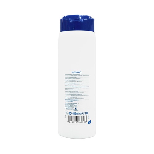 COSMIA Champú anticaspa 2 en 1 (incluye acondicionador), para cabellos normales COSMIA 400 ml.