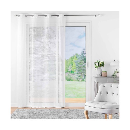 Cortina con anillas de malla Naomie 140 x 280 cm Blanco, DOUCEUR.