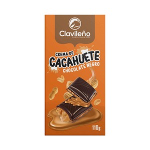 Imagen de CLAVILEÑO Chocolate negro con crema de cacahuete 110 g.