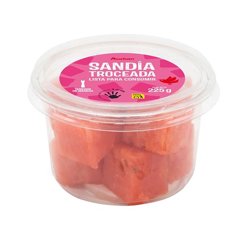 AUCHAN Sandía troceada 225 g Producto Alcampo.