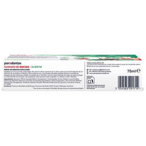 PARODONTAX Pasta de dientes blanqueante, cuidado de encías y aliento 75 ml.
