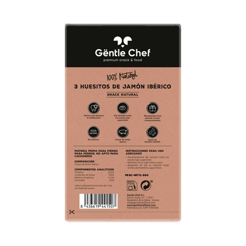 GENTLE CHEF Huesos para perro de jamón ibérico 3 uds.