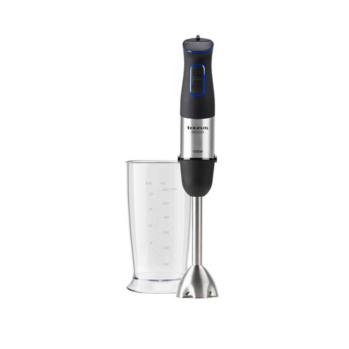 Batidora de mano con brazo de acero inoxidable TAURUS  HB1300X, 1300W, 20 velocidades, incluye vaso medidor.