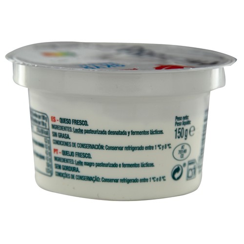 AUCHAN Protein + Skyr natural sin grasa ni azúcares, con alto cotenido en proteína 150 g. Producto Alcampo
