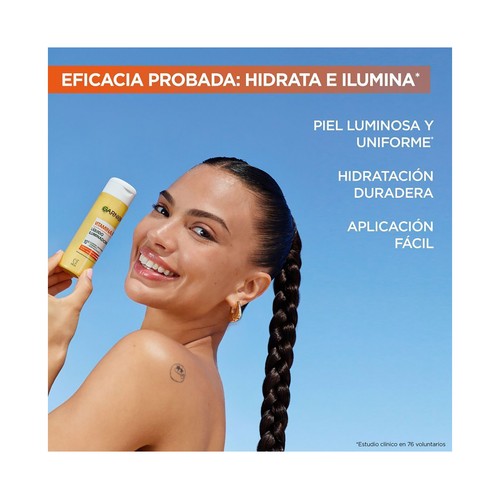 GARNIER Vitamina C Líquido iluminador e hidratante, apto para pieles sensibles 120 ml.