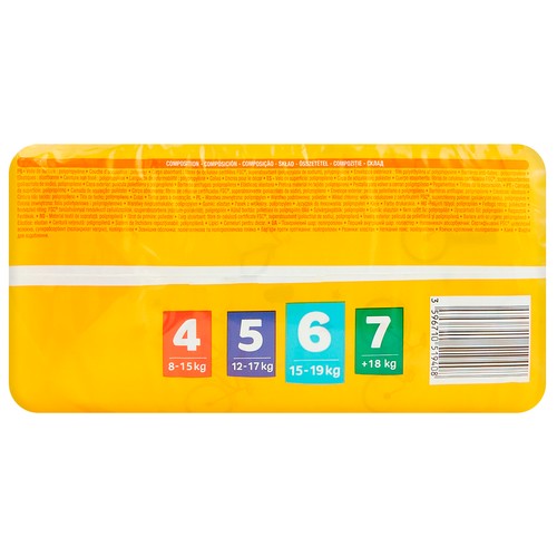 Pants (braguitas) de aprendizaje talla 6 para bebés de 15 a 19 kilogramos PRODUCTO ALCAMPO Baby 18 uds.