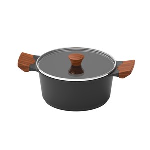 Imagen de Cacerola de 28cm fabricada en aluminio con interior antiadherente y tapa, serie Quantanium GEVI 8 ACTUEL