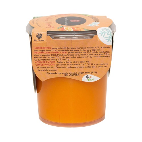 SANTA TERESA Crema fría de zanahoria y naranja, lista para tomar SANTA TERESA 400 ml.