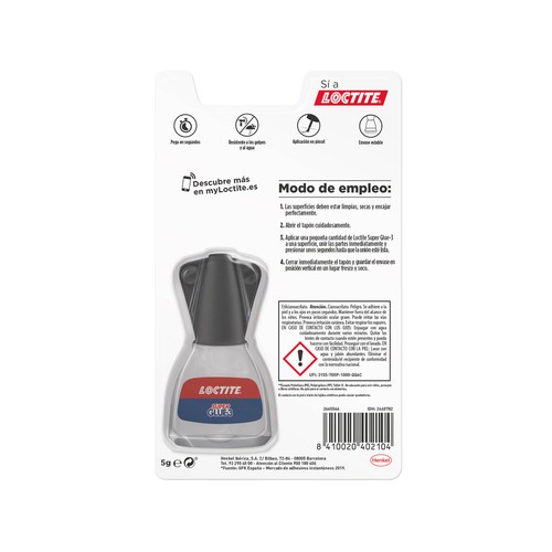 Pegamento instantáneo LOCTITE Super Glue 3, aplicación pincel, 5grs