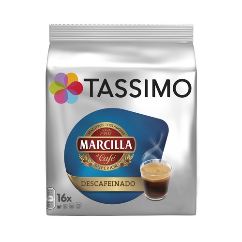 Imagen de Café descafeinado en cápsulas TASSIMO MARCILLA 16 uds.