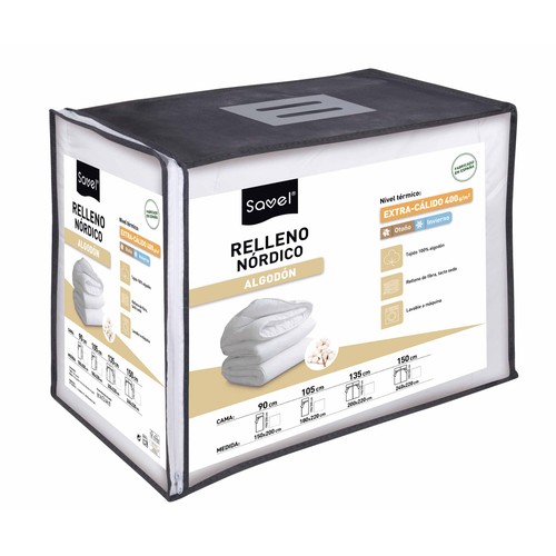 Relleno nórdico antiácaros cama 150cm, 400g/m²,  SAVEL.