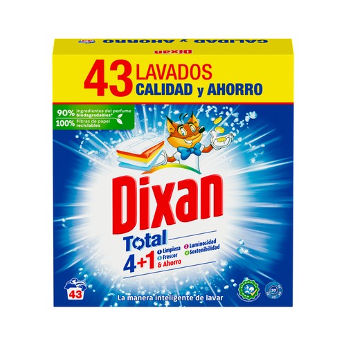 DIXAN Detergente en polvo 4 en 1 39 lavados.