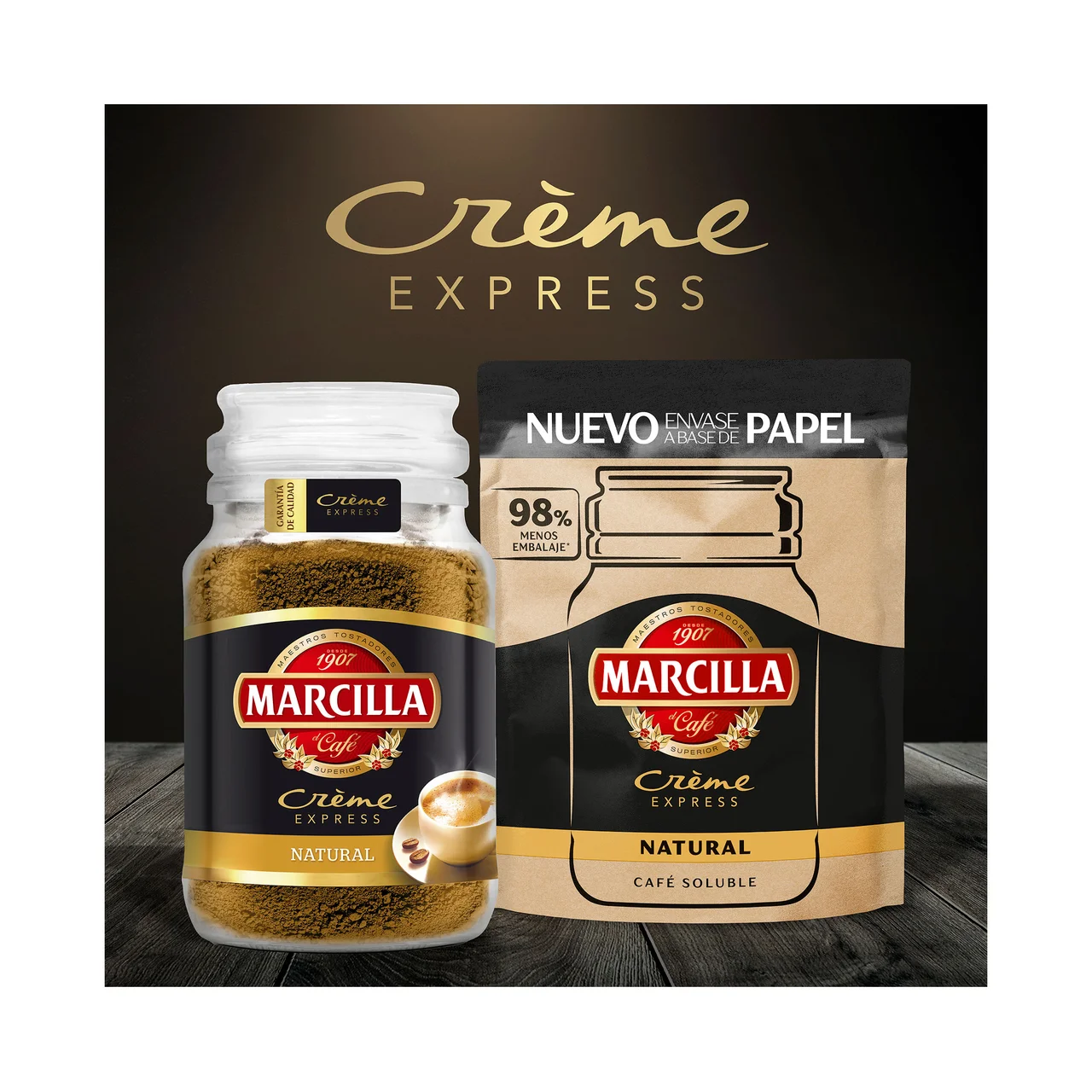 Café soluble natural creme express 150 g.