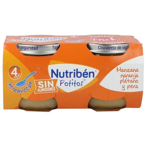 NUTRIBÉN Potitos® de fruta (manzana, plátano, naranja y pera) a partir de 4 meses NUTRIBÉN Introducción 2 x 120 g.
