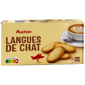 PRODUCTO ALCAMPO Galletas lengua de gato 2 x 34 uds.