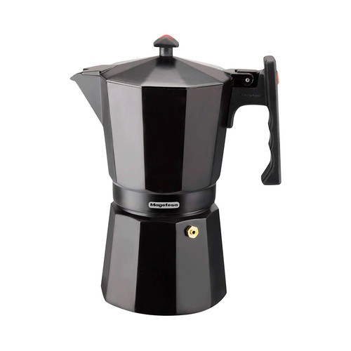 Cafetera tradicional italiana color negro con capacidad de 9 tazas, Colombia Noir MAGEFESA.