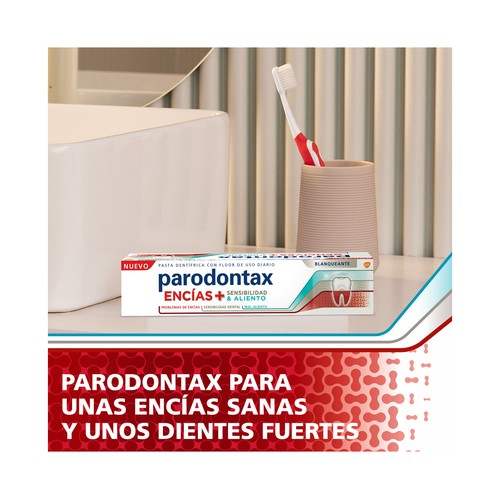 PARODONTAX Pasta de dientes con flúor de uso diario y acción blanqueante PARODONTAX Encías + aliento & sensibilidad 75 ml.
