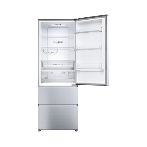Frigorífico combi 200,6cm HAIER HTR5720ENMG 3 cajones, NO FROST, clasificación energética: E, H: 200,6cm, A: 70cm, F: 67,5cm, capacidad total: 483L.