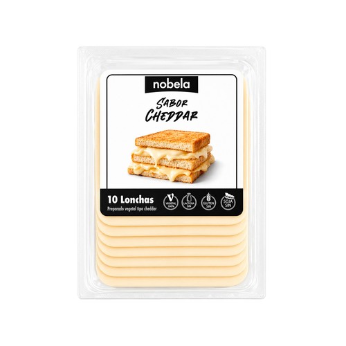 NOBELA Lonchas veganas sabor cheddar 200 g. 