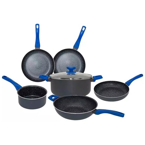 Juego de 6 piezas con Sartenes de 20,24 y 26cm/Wok de 28cm/Cacerola de 26cm,con tapa, ACTUEL