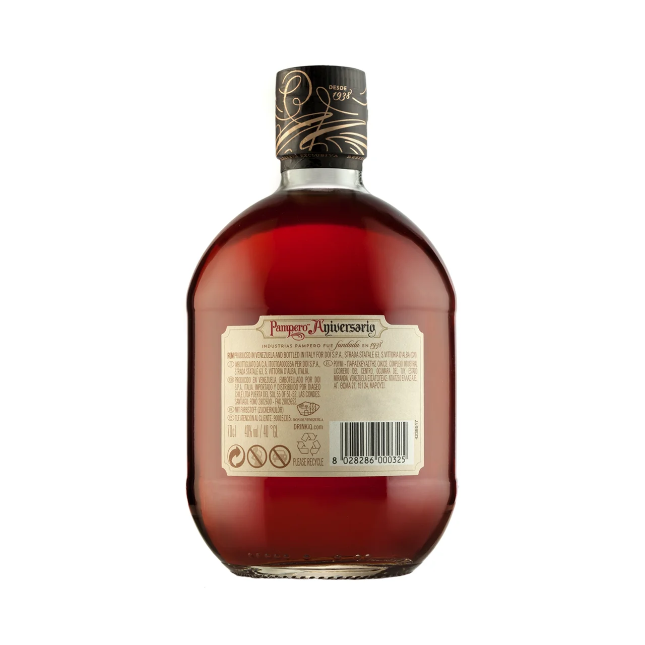 PAMPERO Ron dorado venezolano PAMPERO Aniversario botella de 70 cl.