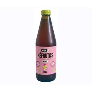 Viver Kéfrutas Bebida Ecológica Fermentada con Probióticos, Sabor Fresa 330 Ml.