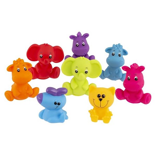 Set de 8 animales selva baño.