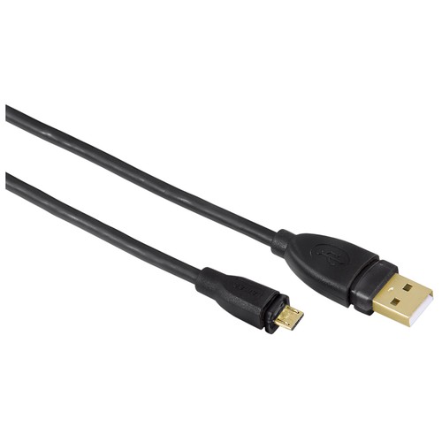 Cable QILIVE de USB B macho a MicroUSB macho de1,8 metros, terminales dorados, color negro.