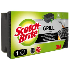 SCOTCH-BRITE Grill Estropajo de fibra con esponja, para una limipieza extra-fuerte.